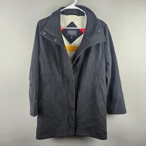 Pendleton Womens Gray Wool Duster Coat Full Zip Long Jacket Size Small